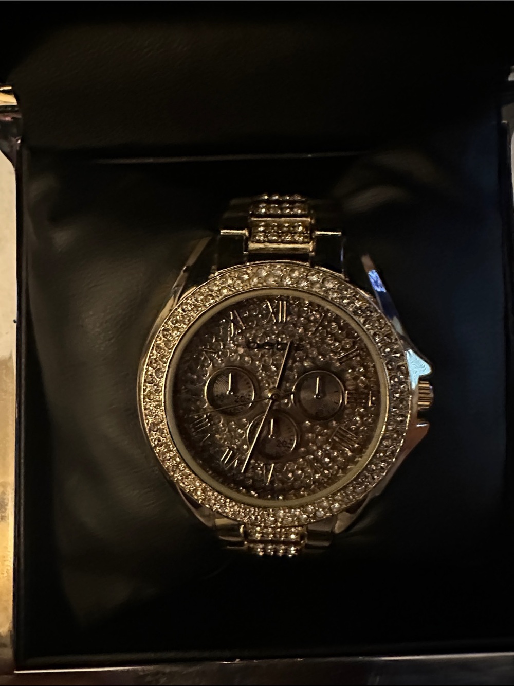 bebe Gold Crystal-Accent Women's Fashion Watch